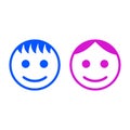 Baby boy and girl face icon symbol sign